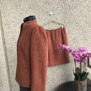 New Kasper tweeted 2PC skirt suit 8 P